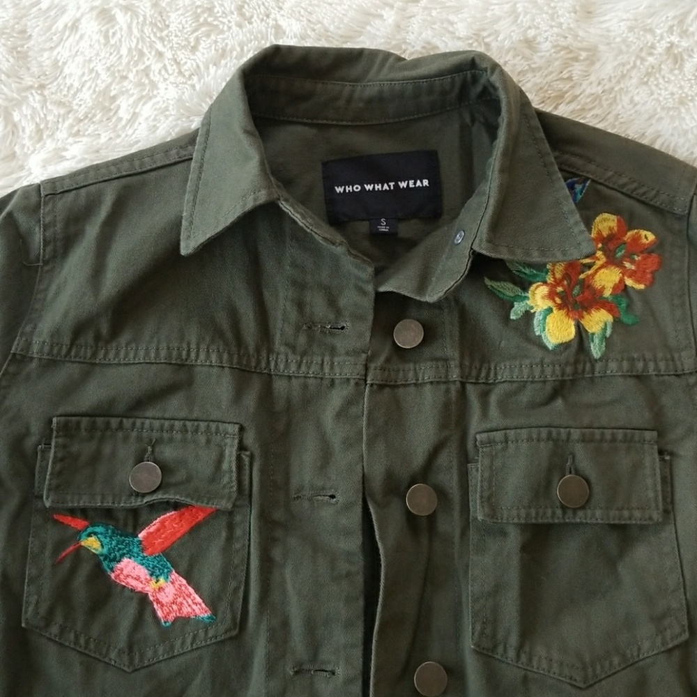 Who What Wear embroidered patch jacket